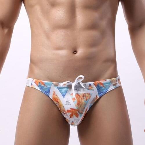 Sexy Swimsuit Men Swim Briefs Gay Mens Swimwear Bikini Swimming Trunks Fast Dry Mens Bathing Suit Surf Board Beach Wear Slip