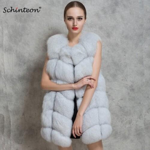 Schinteon New Fur Vest Faux Fox Fur Sleeveless Vest Gilet Waistcoat Coats Clothing Warm Winter Tailor-made