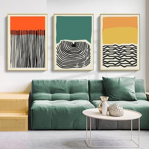 Modern Colorful Yellow Red Poster Geometric Abstract Canvas Painting Nordic Wall Art Print Picture Living room Home Decoration