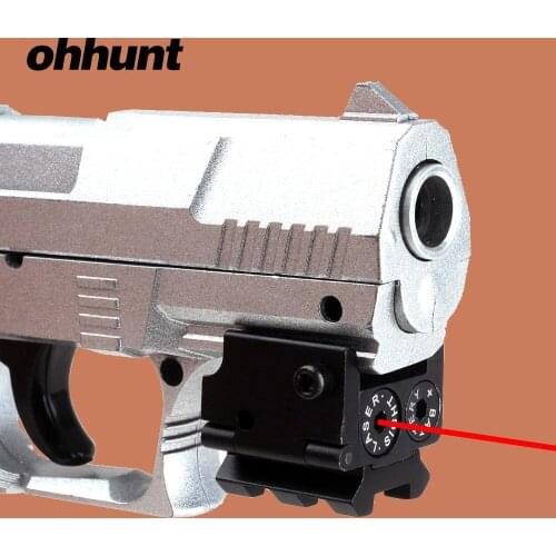 Ohhunt Tactical Red Dot Laser Sight 5mW with Detachable Picatinny Weaver Rail Mount 20mm for Hunting Riflescopes Pistol Handgun