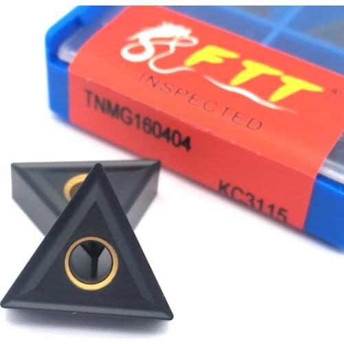 10PCS TNMG160404 TNMG160408 TNMG160412 KC3115 Carbide Inserts Flat External Turning Tool CNC Lathe Cutter Tools For Cast Iron
