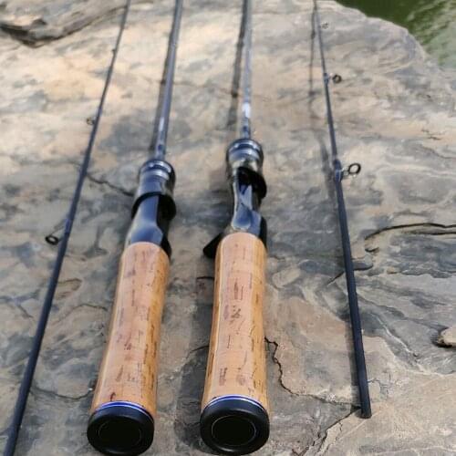 NEW 1.68M Ultralight Carbon Lure Rod UL Solid tips Slow motion Fishing Rod wooden handle Casting Spinning fishing rods pesca