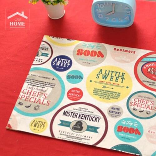 Be Home High Quality American Style cotton and linen decorative placemat for table