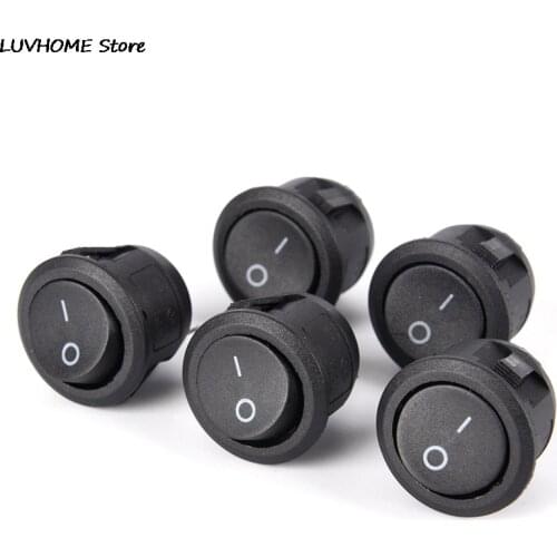 1pc Round Black 2 Pin SPST ON-OFF Rocker Boat Switch 12V Snap + Waterproof Coat