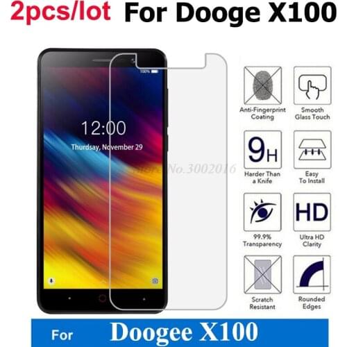 2Pcs For DOOGEE X100 2019 Glass Screen Protector 9H Scratch proof Protective Tempered Glass For Doogee X 100 Phone Front Film