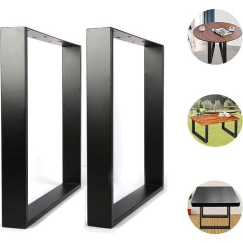 2pcs Industrial Steel Table Legs Rectangle Frame Furniture Legs Stand Feet Metal Table Desk Leg Anti Scratch Floor 60X72cm HWC
