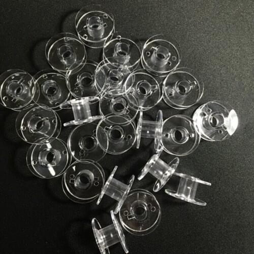 20Ps Clear Plastic Home Sewing Machine Thread Empty Bobbins For Brother Janome Singer Sewing Machines Needle Accessories