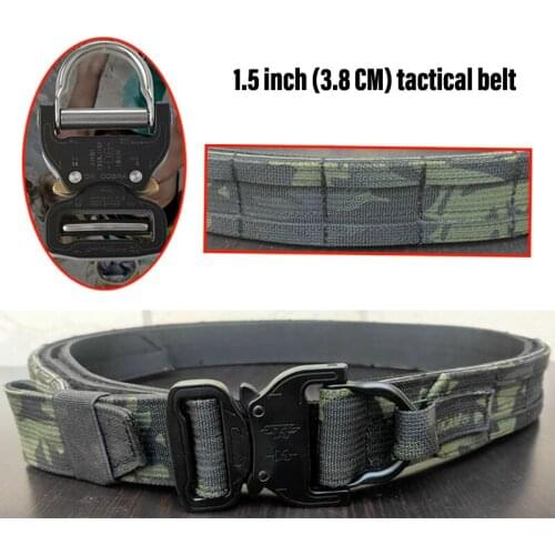 3.8cm New Black Camouflage Military Battle Belt Outdoor CS Hunting MOLLE Multifunctional Tactical Inside And Outside Hard Belt
