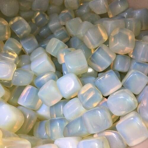 3pcs large size white opal irregular square tumbled stone play pocket stone for home&garden decoration