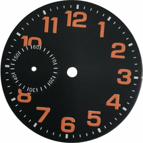 38.4mm black sterile dial orange without suit suitable for ETA 6497 st36 watch movement