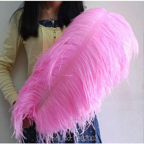 Wholasale 50pcs/lot Elegant pink ostrich feathers 55-60cm for craft wedding party supplies Carnival dancer decoration plumages