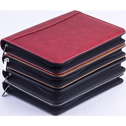 A5 Padfolio File Folder Document with Calculator Zipper Fichario Binder Notebook Briefcase Executive Spiral Travel Note Book