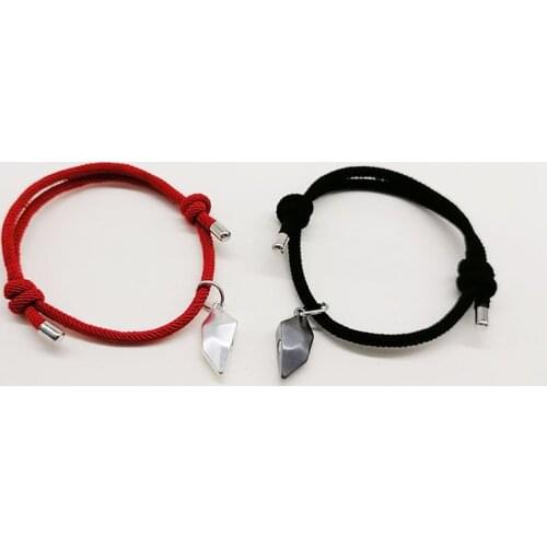 Valentines Day Matching Bracelets Lover Heart Magnetic Knitted Bracelet Sets Couple Relationship Evidence Of Love Milacan Cute
