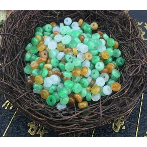 Natural Burma a material ice species Jade Abacus bead 6mm Bashan Chui barrel bead diy free shipping