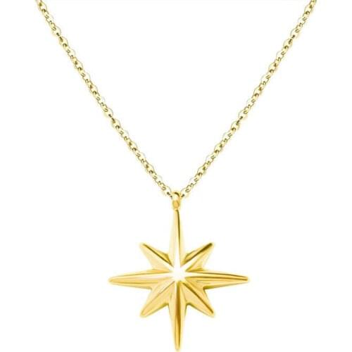 Simple Solid Star Pendant Necklace For Women Gold Metal Stainless Steel Collar Necklace цепочка на шею женская Gift 2021