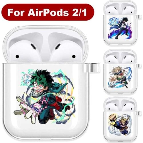 My Hero Academia Figures Transparent Case for Apple Airpods 1 2 Cases Soft Clear Airpods Earphone Cover for Airpods Capa Bags