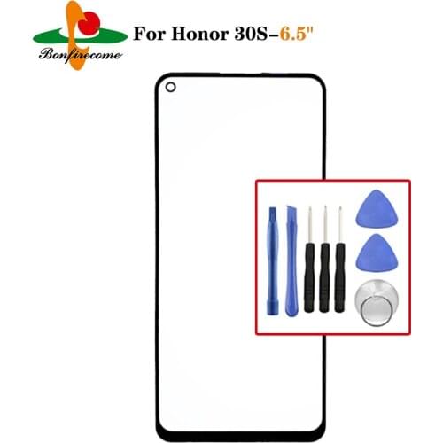 For Huawei Honor 30S CDY-AN90 Front Touch screen Panel LCD Display Screen Out Glass Cover Lens Phone Repair Replace Part