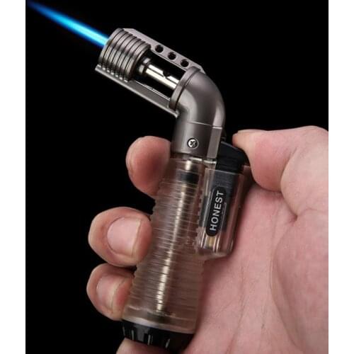 Gas Lighter Windproof Cigarette Lighter Metal Small Spray Gun Cigar Butane Lighters Kitchen Outdoor Elbow Lgnition Lighter Torch