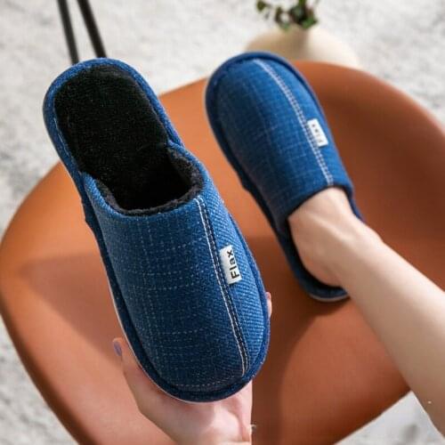 Cotton slippers womens new home floor lovers indoor anti-skid autumn and winter mens winter moon shoes thick soled winter