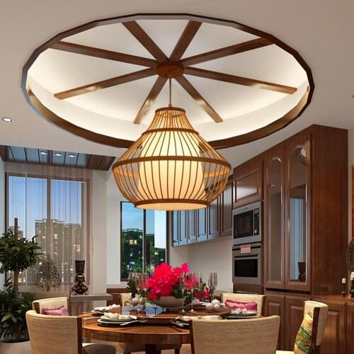 Chinese pastoral Pendant Lights bamboo dining restaurant living room bar table lamp cafe tatami tea room Pendant lamps ZA925639