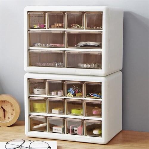 Creative Combinable Drawer Organizer Storage Box Superimposing Drawer Cabinet Desktop Stationery Sundries Makeup Organizer Box