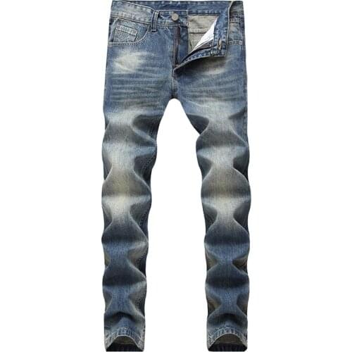 Mens Casual Straight Denim Style Zipper Jeans Casual Fashion Denim Pants Harem Pants Jogger Sweatpants Hombres Jeans