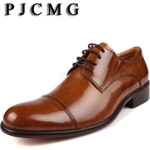 2017 Luxury Brand Men Pointed Toe Brown/Black Men Flat Soft Leather Lace Up Oxford Shoes For Men Wedding Shoes Big Size 38-46