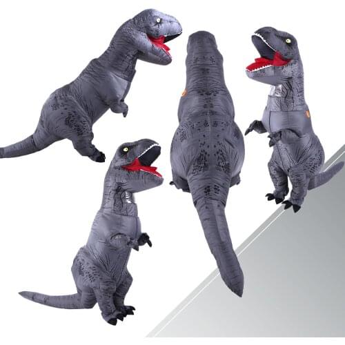 Adult Inflatable Costume Dinosaur Costumes Grey T REX Blow Up Fancy Dress Mascot Cosplay Costume For Men Women Kids Dino Cartoon