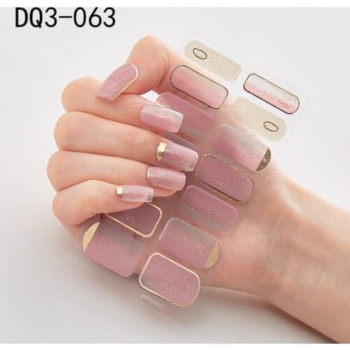 14pcs/sheet Glitter Gradient Color Nail Stickers Nail Wraps Full Cover Nail Polish Sticker DIY Self-Adhesive Nail Art Decoration