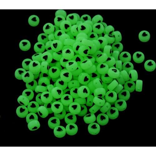New 200/500PCS Luminous English Letter Beads Round Love shape Acrylic Beads Making Bracelets DIY Jewelry Accessories