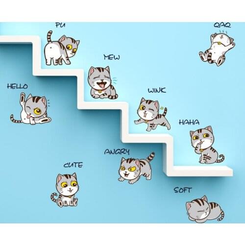 New Small Cat Cartoon Animal Xpress Stickers Toilet Toilet Toilet Stickers Refrigerator Stickers