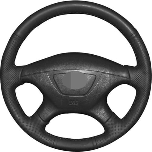 Custom Original DIY Car Steering Wheel Cover For Mitsubishi Pajero Sport 2004 Montero Sport Black Leather Steering Wheel Wrap
