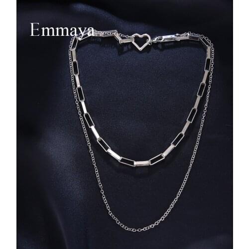 Emmaya Fascinating Design Two Style Circular Shape WIth Heart-shape Necklace For Female Fashion Jewelry New Trendy Party