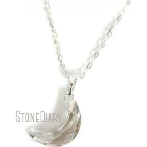 NM14626 10Pcs Realease Silver Electroplated Faceted Moon Chains Necklaces Smoky Crystal Chains Necklaces Online 16inch-20inch