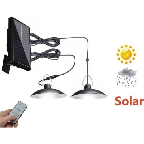 Retro Lampshade Solar Pendant Chandelier solar Outdoor Wall Lamp Waterproof Light Garden Light Path Emergency Security Light 3 S