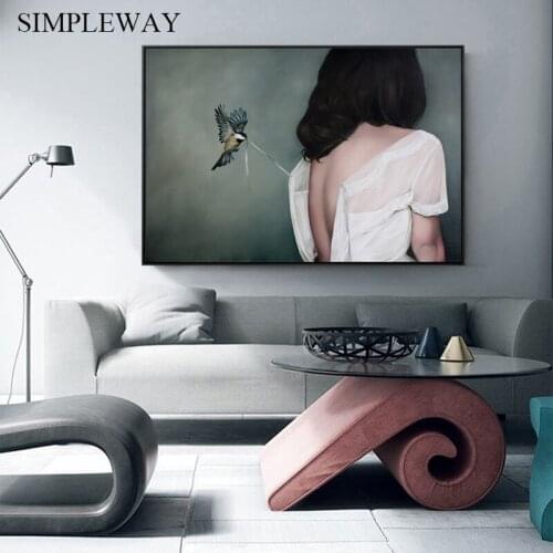 Scandinavian Decoration Picture Healing Art Poster Nordic Abstract Girl Wall Canvas Print Painting Minimalist Modern Home Decor