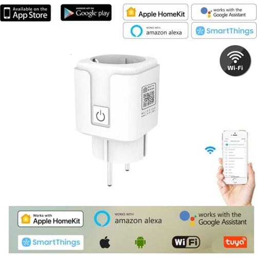 WiFi Smart Plug EU Adaptor Voice Control Power Energy Monitor Outlet Timer Socket For Alexa Google Home Smartlife HomeKit App