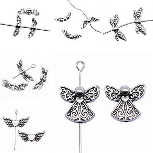 Tristana Angel Wing Small Hole Spacers Beads designer charms for jewelry making diy jewelry kit accessories