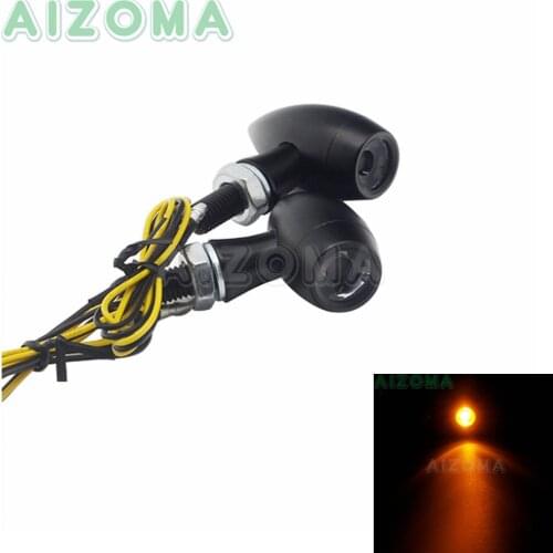 Universal Bullet Motorcycle Turn Signal Light 8mm Front Rear Moto Blinker Light for Harley Choppers Cruisers Custom