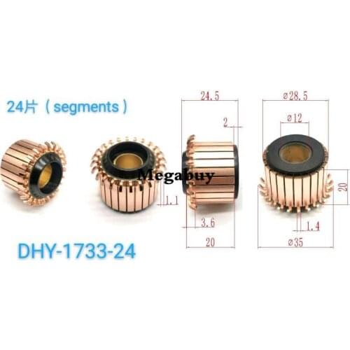 12*28.5*24.5mm 24p Copper Bars Alternator Electric Motor Commutator Copper Commutator Armature Commutator