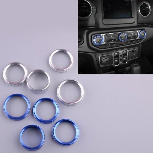 4pcs/Set Air Condition & Headlight Switch Ring Cover Trim Aluminum alloy Fit for Jeep Wrangler JL 2018 2019 2020