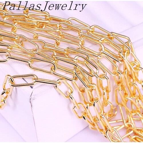 5Meters Gold Color Oval Open Link Necklace Chains Bulk Fit Bracelets Chain Crafts Jewelry Findings Making Wholesale Chains