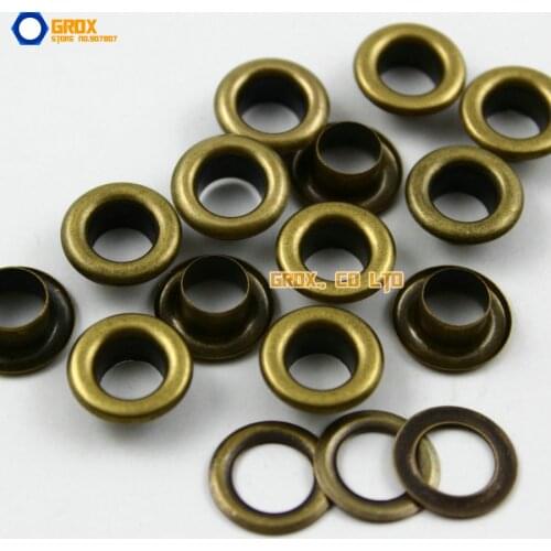 500 Set 13*7*5.5mm (Outer diameter * Inner diameter * Height) Antique Brass Round Eyelet Grommet