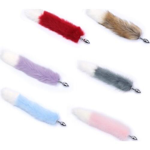 Anal Plug Tail Fox Tail Butt Plug Anal Sex Toys for Women Gay Men Sex Shop Silicone Dog Tail Masturbation Device Big Soft