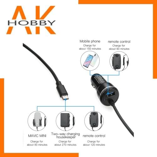 Mavic drone car charger Battery & remote control Intelligent safe charging Portable for dji mavic mini drone Accessories