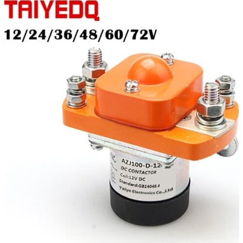 AZJ100S BZJ100D 1NO (normally open) 100A DC contactor 24V relay for electric tricycle car drawing car 12/24/36/48/60/72V