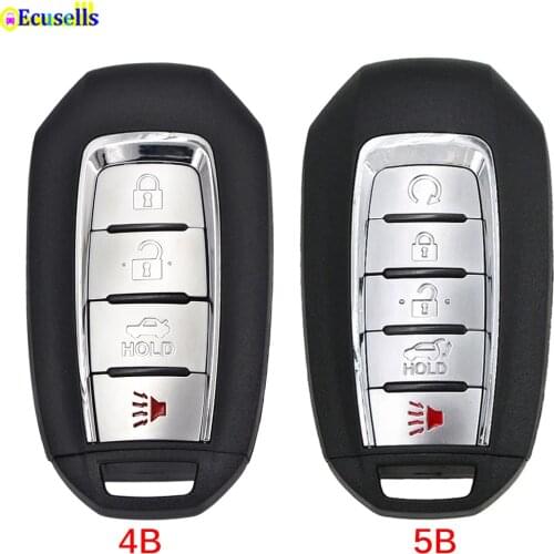 4/5 Buttons Smart Remote Control car Key Case Shell fob for Infiniti QX QX60 2019 2020 with emergency key