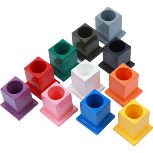 Set of 11 Colored Pencil Holders Wooden Montessori Materials for Writing Language Materials Early Educational Tools