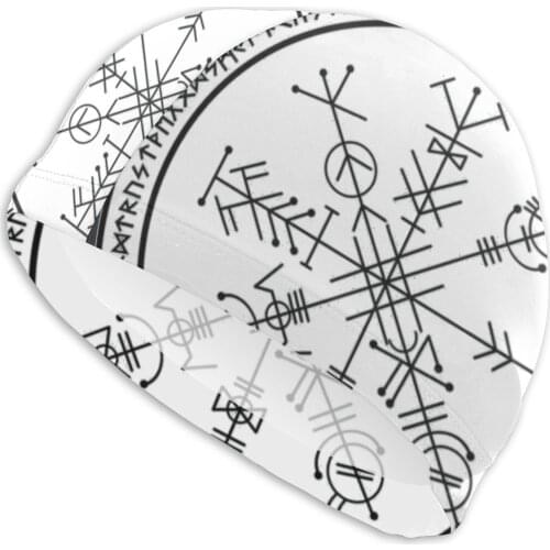 Mens Thor Swim Cap Viking Rune Circle Vikings Bath Caps Swimwear For Swim in the Pool