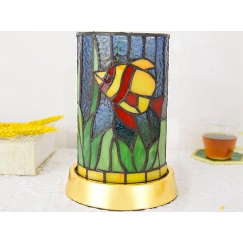 European-Style Luxury Upscale Large Living Room Bedroom Bar Front Lobby Glass Table Lamp Tiffany Colored Glass Lamp